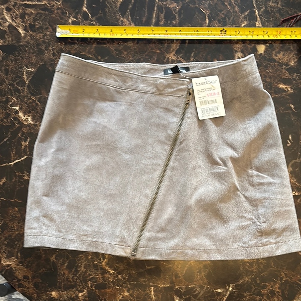 Bebe Gray Asymmetrical Wrap Pencil Skirt